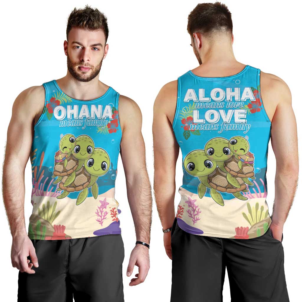 Ohana Hawaii Men Tank Top Kawaii Family Turtle