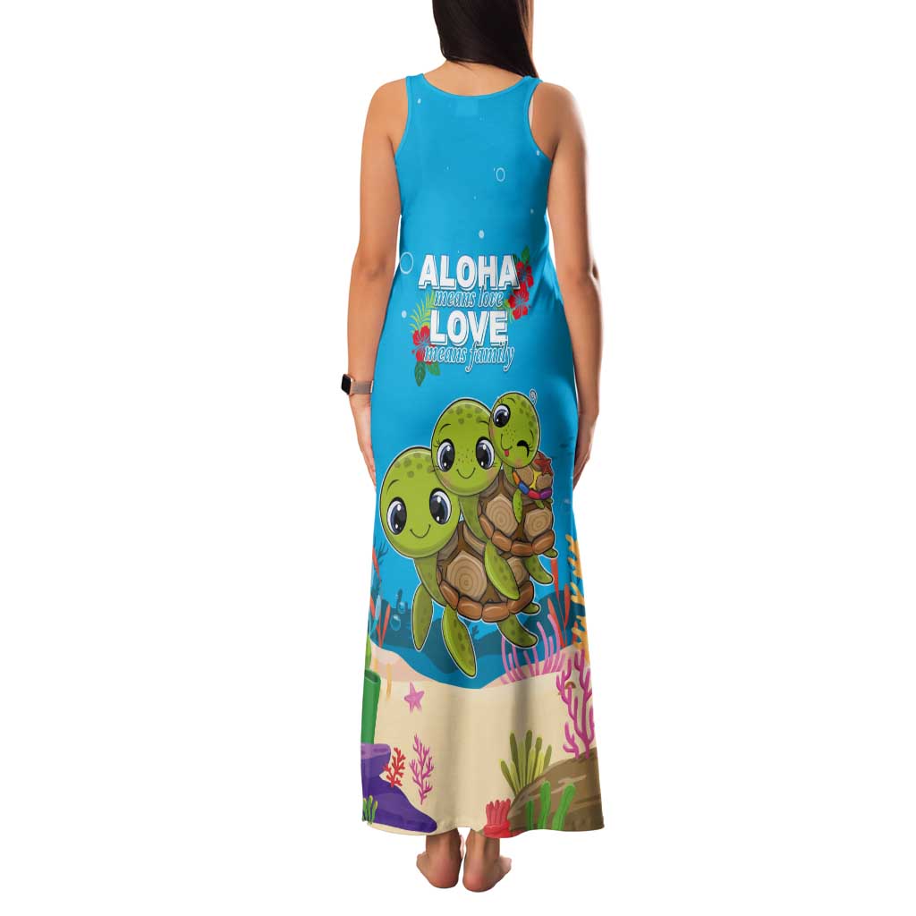 Ohana Hawaii Tank Maxi Dress Kawaii Family Turtle