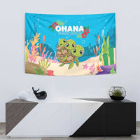 Ohana Hawaii Tapestry Kawaii Family Turtle