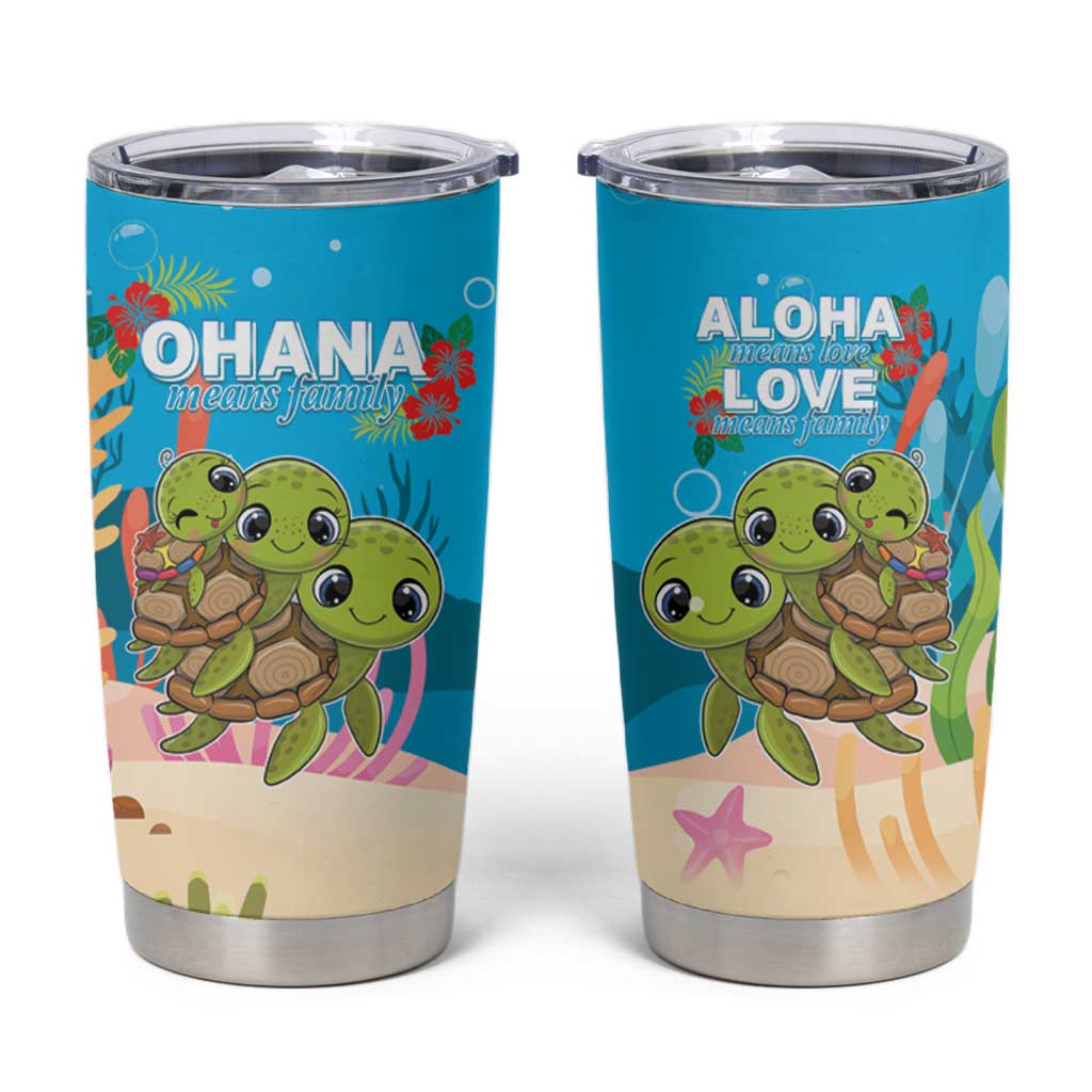 Ohana Hawaii Tumbler Cup Kawaii Family Turtle