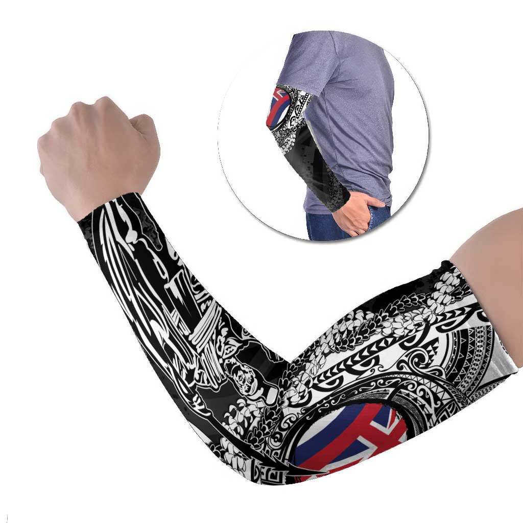 Hawaii King Flag Arm Sleeves Hawaiian Maile Lei - Polynesian Pride