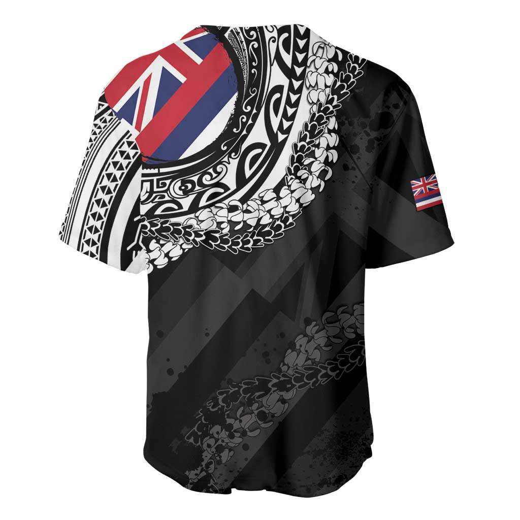 Hawaii King Flag Baseball Jersey Hawaiian Maile Lei - Polynesian Pride
