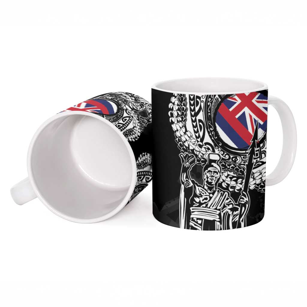 Hawaii King Flag Ceramic Mug Hawaiian Maile Lei - Polynesian Pride