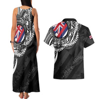 Hawaii King Flag Couples Matching Tank Maxi Dress and Hawaiian Shirt Hawaiian Maile Lei - Polynesian Pride