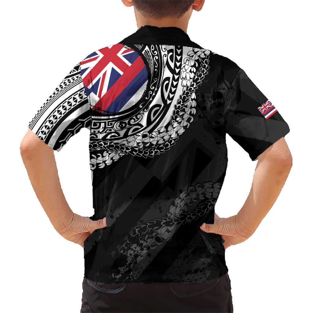Hawaii King Flag Family Matching Off The Shoulder Long Sleeve Dress and Hawaiian Shirt Hawaiian Maile Lei LT05 - Polynesian Pride