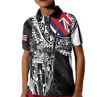 Hawaii King Flag Kid Polo Shirt Hawaiian Maile Lei - Polynesian Pride