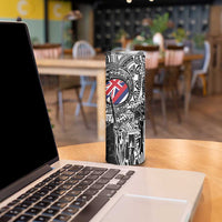 Hawaii King Flag Skinny Tumbler Hawaiian Maile Lei - Polynesian Pride