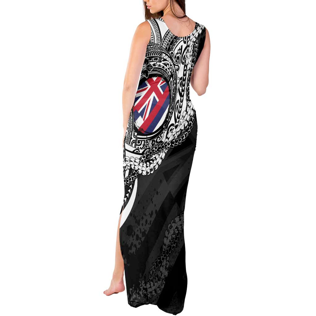 Hawaii King Flag Tank Maxi Dress Hawaiian Maile Lei - Polynesian Pride
