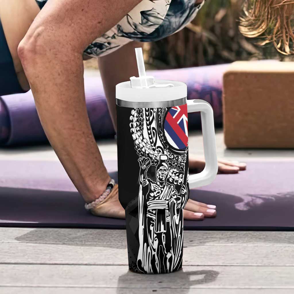 Hawaii King Flag Tumbler With Handle Hawaiian Maile Lei - Polynesian Pride