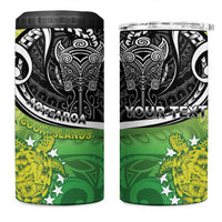 Personalised New Zealand Cook Islands 4 in 1 Can Cooler Tumbler Maori Tiki With Circle Stars Turtle LT05 One Size: 16 oz Multicolor - Polynesian Pride