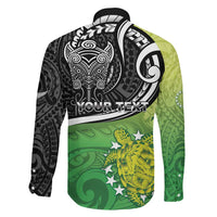 Personalised New Zealand Cook Islands Family Matching Mermaid Dress and Hawaiian Shirt Maori Tiki With Circle Stars Turtle LT05 - Polynesian Pride