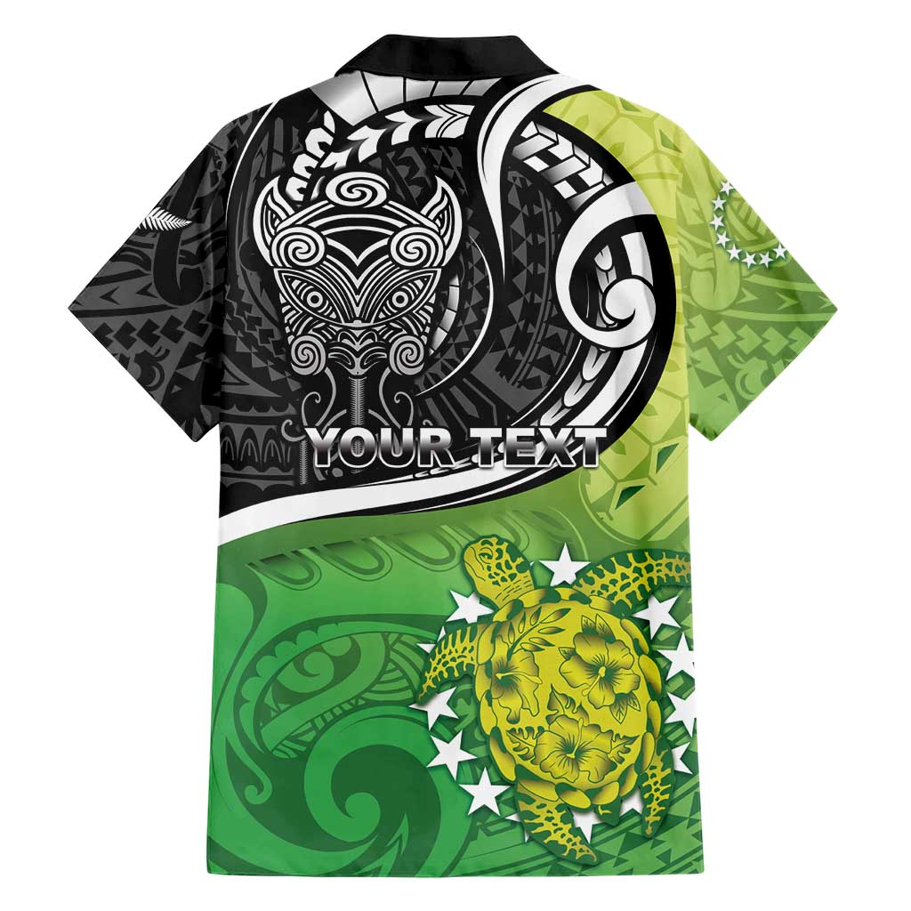 Personalised New Zealand Cook Islands Family Matching Off Shoulder Maxi Dress and Hawaiian Shirt Maori Tiki With Circle Stars Turtle LT05 - Polynesian Pride