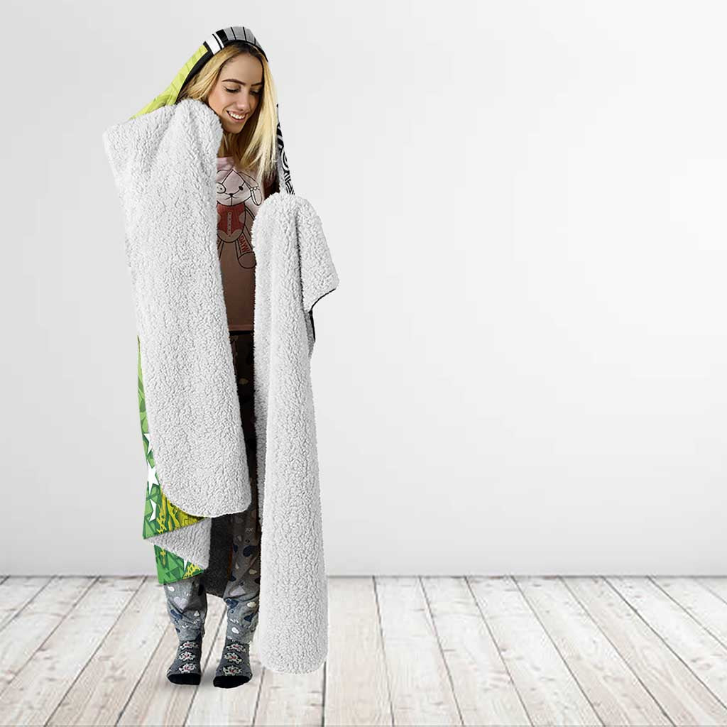 New Zealand Cook Islands Hooded Blanket Maori Tiki With Circle Stars Turtle - Polynesian Pride