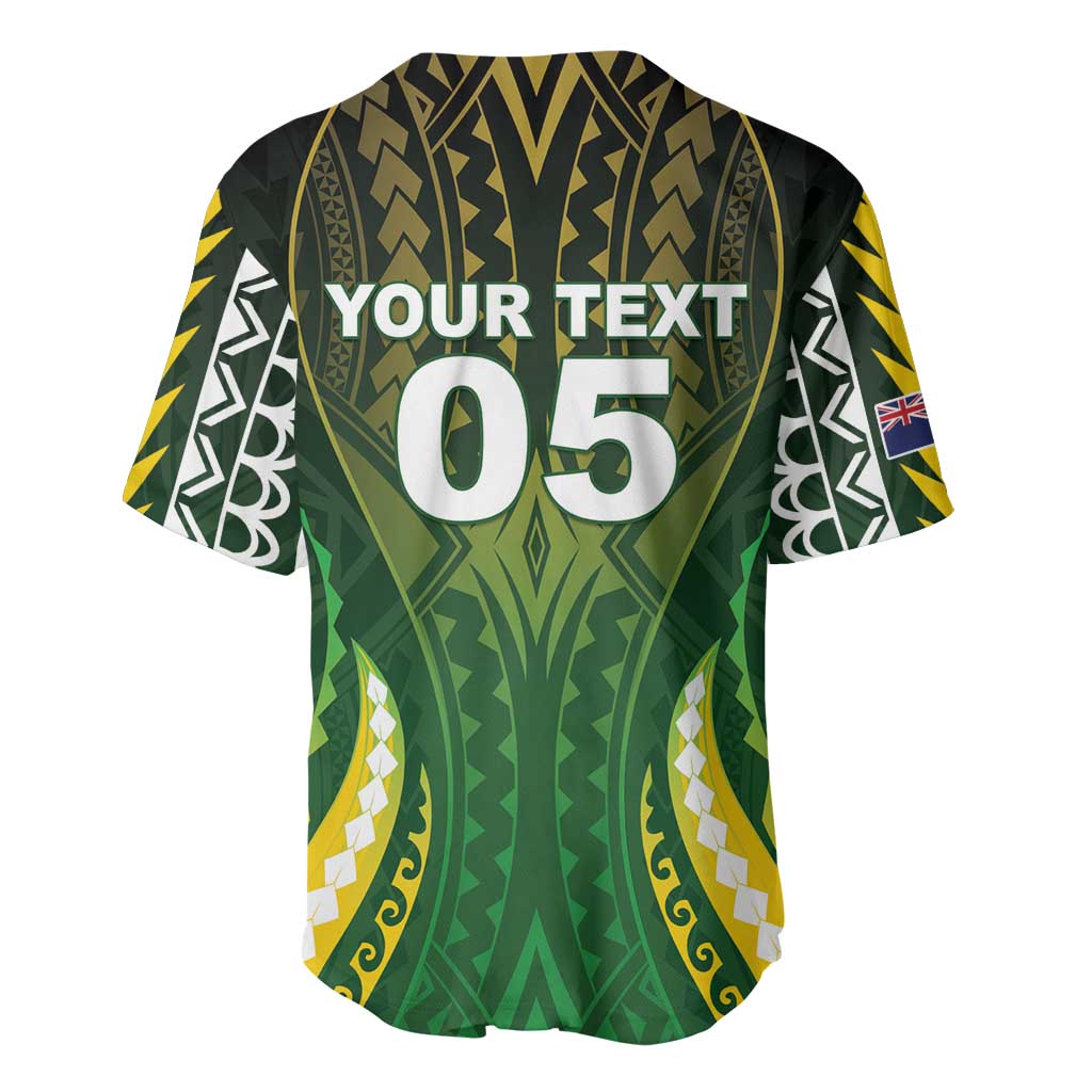 Custom Cook Islands Rugby Baseball Jersey Unique Style Green Version - Polynesian Pride