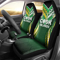 Cook Islands Rugby Car Seat Cover Unique Style Green Version - Polynesian Pride