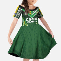 Custom Cook Islands Rugby Family Matching Puletasi and Hawaiian Shirt Unique Style Green Version - Polynesian Pride
