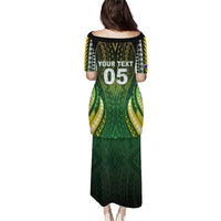 Custom Cook Islands Rugby Family Matching Puletasi and Hawaiian Shirt Unique Style Green Version - Polynesian Pride