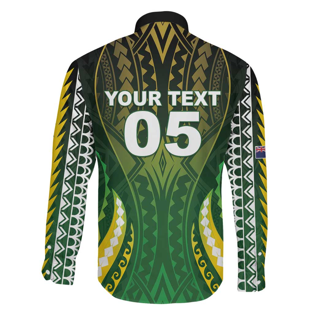 Custom Cook Islands Rugby Family Matching Summer Maxi Dress and Hawaiian Shirt Unique Style Green Version - Polynesian Pride