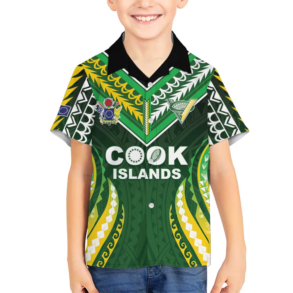 Custom Cook Islands Rugby Hawaiian Shirt Unique Style Green Version - Polynesian Pride