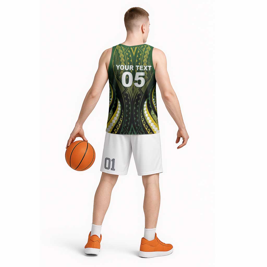Custom Cook Islands Rugby Basketball Jersey Unique Style Black Version - Polynesian Pride