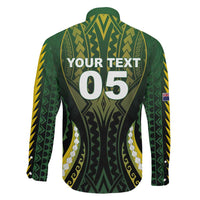 Custom Cook Islands Rugby Family Matching Off The Shoulder Long Sleeve Dress and Hawaiian Shirt Unique Style Black Version LT05 - Polynesian Pride