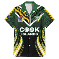 Custom Cook Islands Rugby Family Matching Off Shoulder Maxi Dress and Hawaiian Shirt Unique Style Black Version - Polynesian Pride