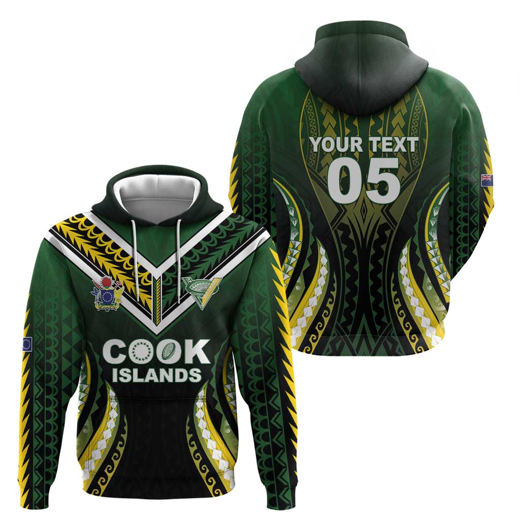 Custom Cook Islands Rugby Hoodie Unique Style Black Version - Polynesian Pride