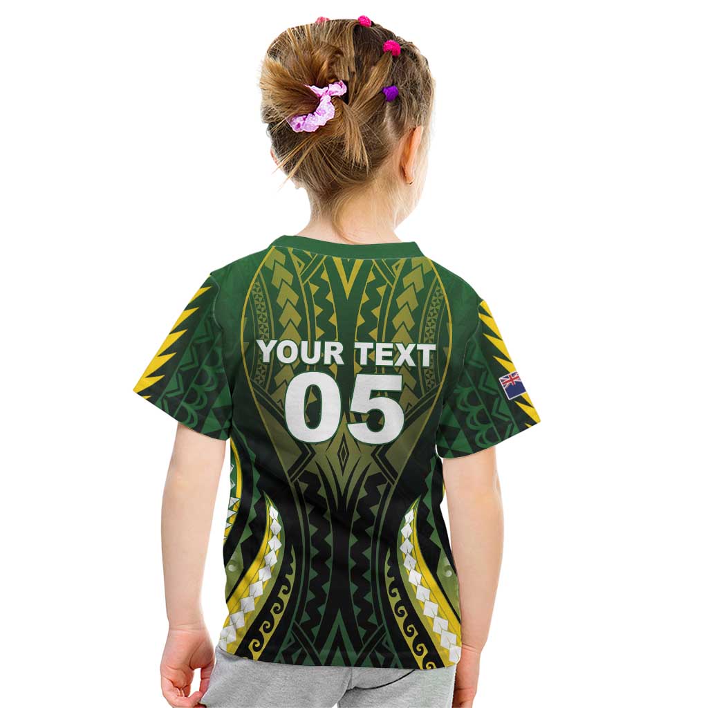 Custom Cook Islands Rugby Kid T Shirt Unique Style Black Version - Polynesian Pride