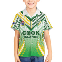 Custom Cook Islands Rugby Family Matching Off Shoulder Maxi Dress and Hawaiian Shirt Unique Style White Version - Polynesian Pride