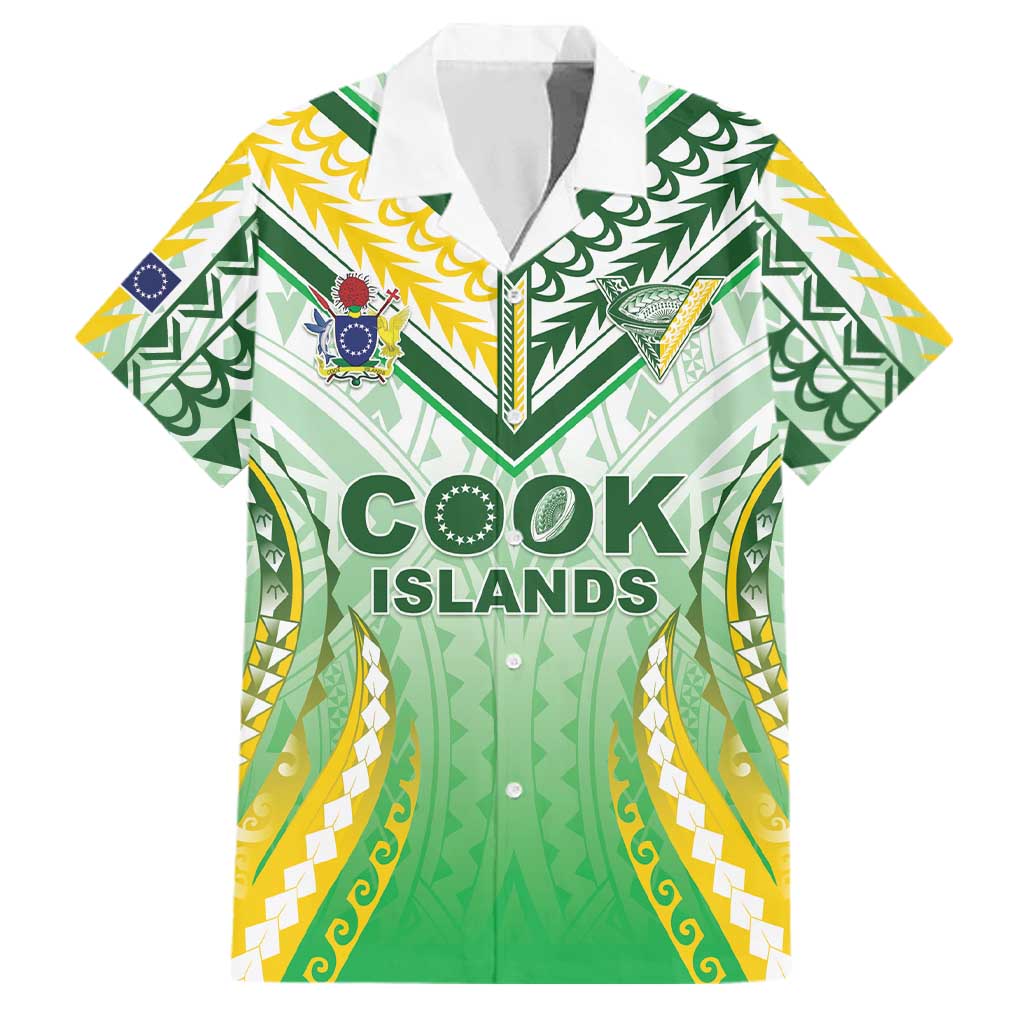 Custom Cook Islands Rugby Family Matching Tank Maxi Dress and Hawaiian Shirt Unique Style White Version - Polynesian Pride