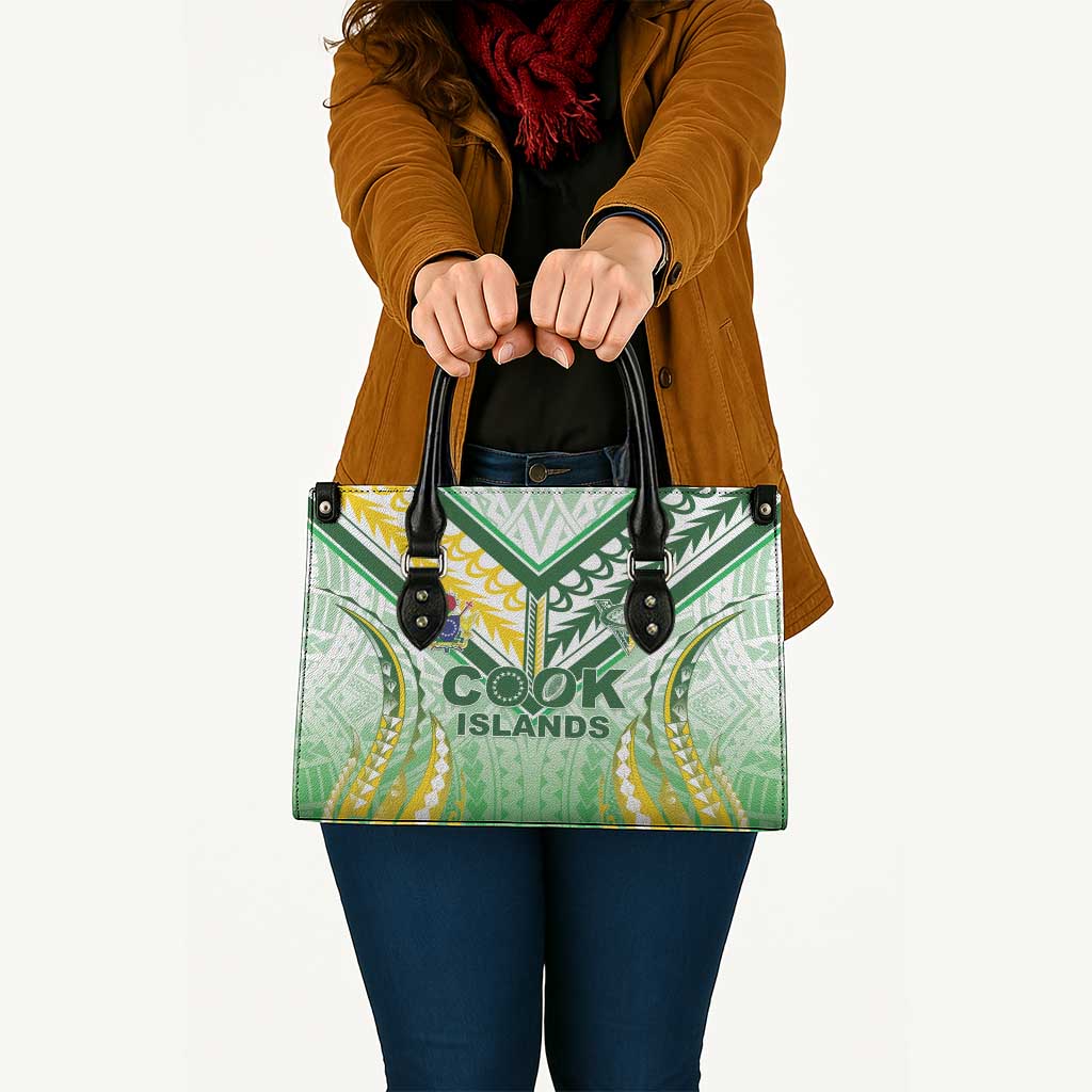 Cook Islands Rugby Leather Bag Unique Style White Version - Polynesian Pride