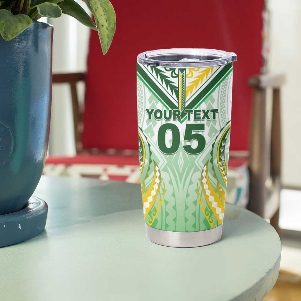 Custom Cook Islands Rugby Tumbler Cup Unique Style White Version - Polynesian Pride