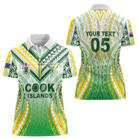 Custom Cook Islands Rugby Women Polo Shirt Unique Style White Version - Polynesian Pride