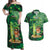 Personalised Hawaii St.Patrick Day Couples Matching Off Shoulder Maxi Dress and Hawaiian Shirt Surfing Leprechaun LT05 Green - Polynesian Pride