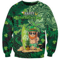 Personalised Hawaii St.Patrick Day Sweatshirt Surfing Leprechaun LT05 Unisex Green - Polynesian Pride