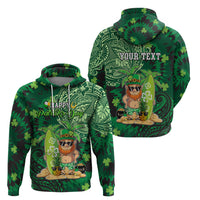 Personalised Hawaii St.Patrick Day Zip Hoodie Surfing Leprechaun LT05 - Polynesian Pride