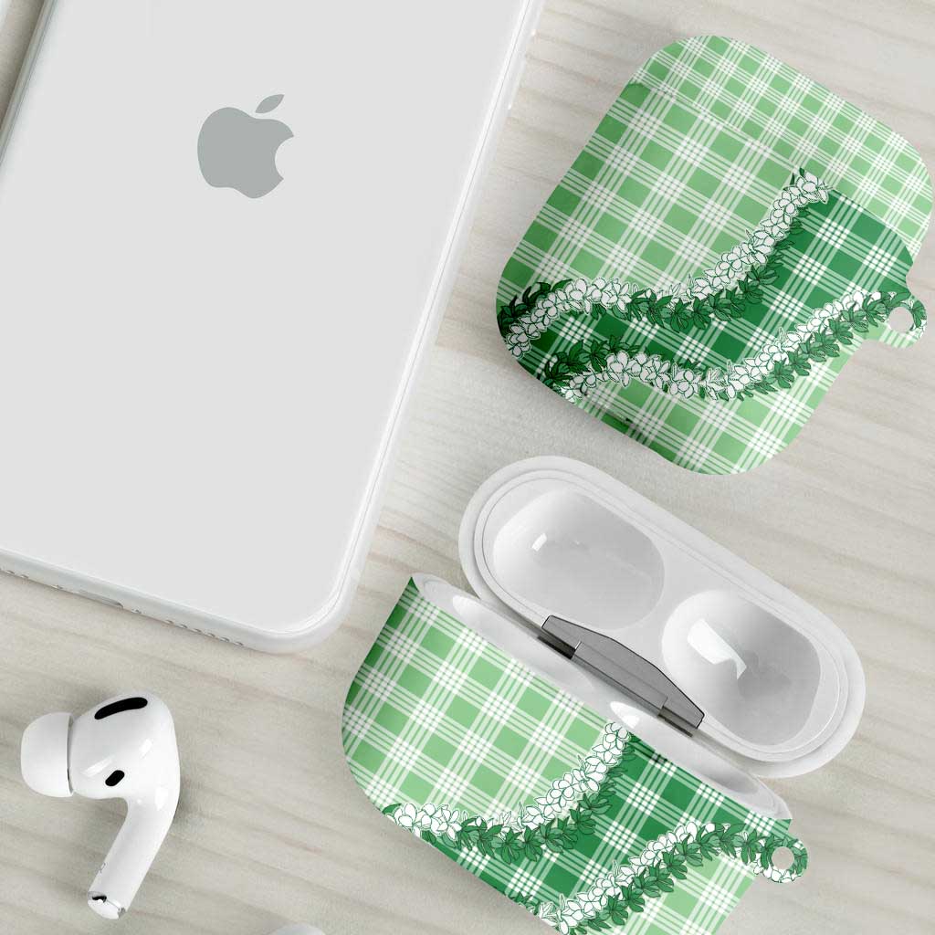 Green Hawaii Palaka AirPods Case Hawaiian Honohono Lei