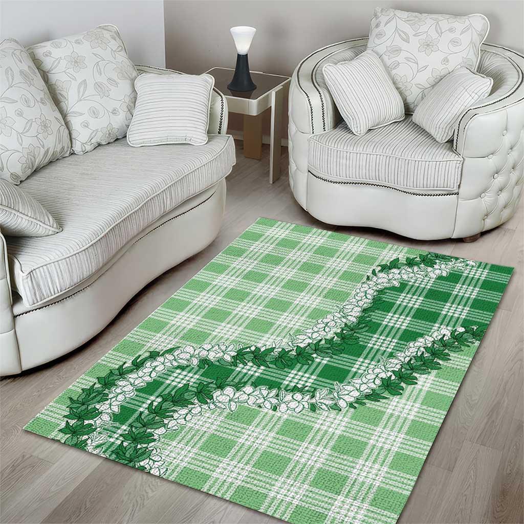 Green Hawaii Palaka Area Rug Hawaiian Honohono Lei