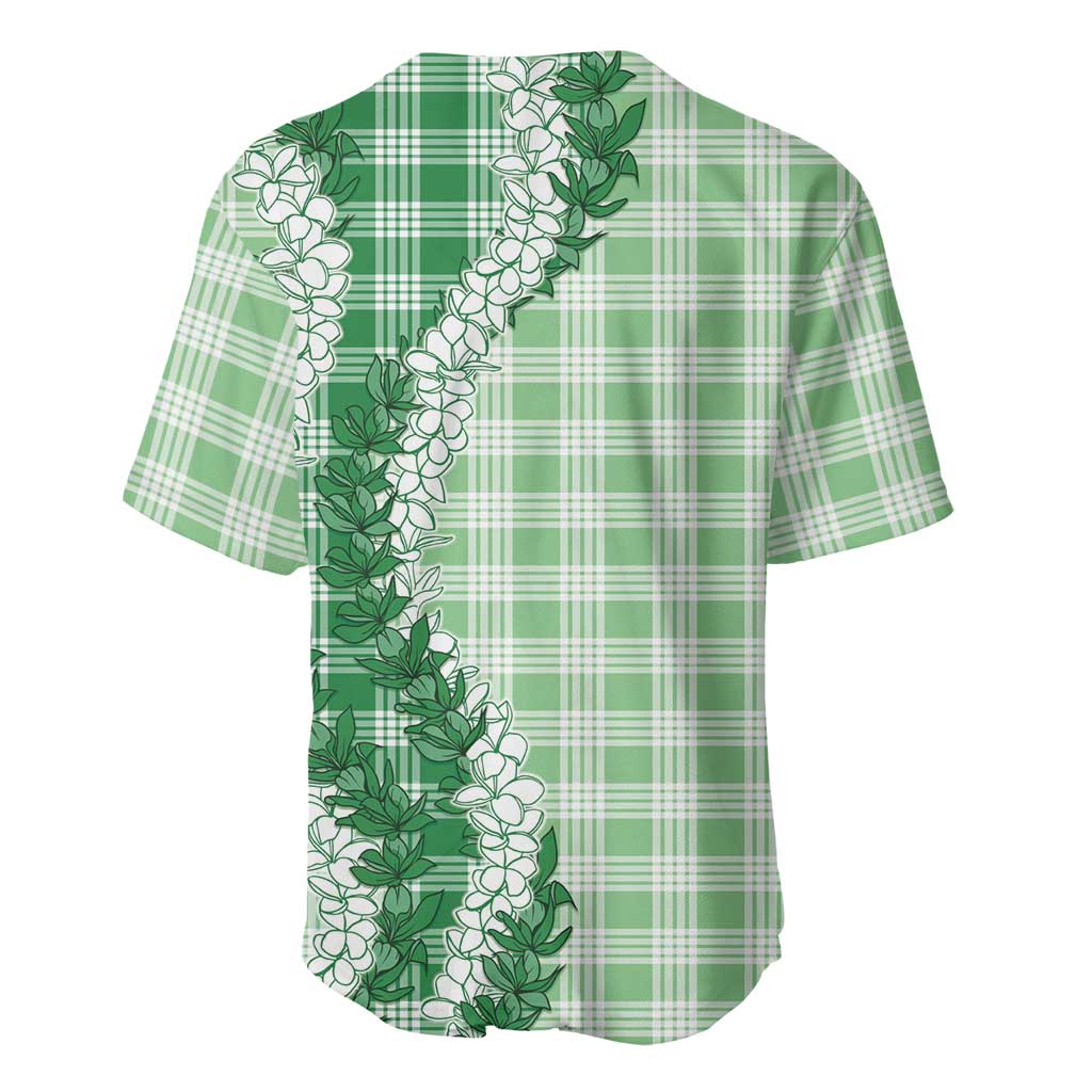 Green Hawaii Palaka Baseball Jersey Hawaiian Honohono Lei
