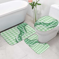 Green Hawaii Palaka Bathroom Set Hawaiian Honohono Lei