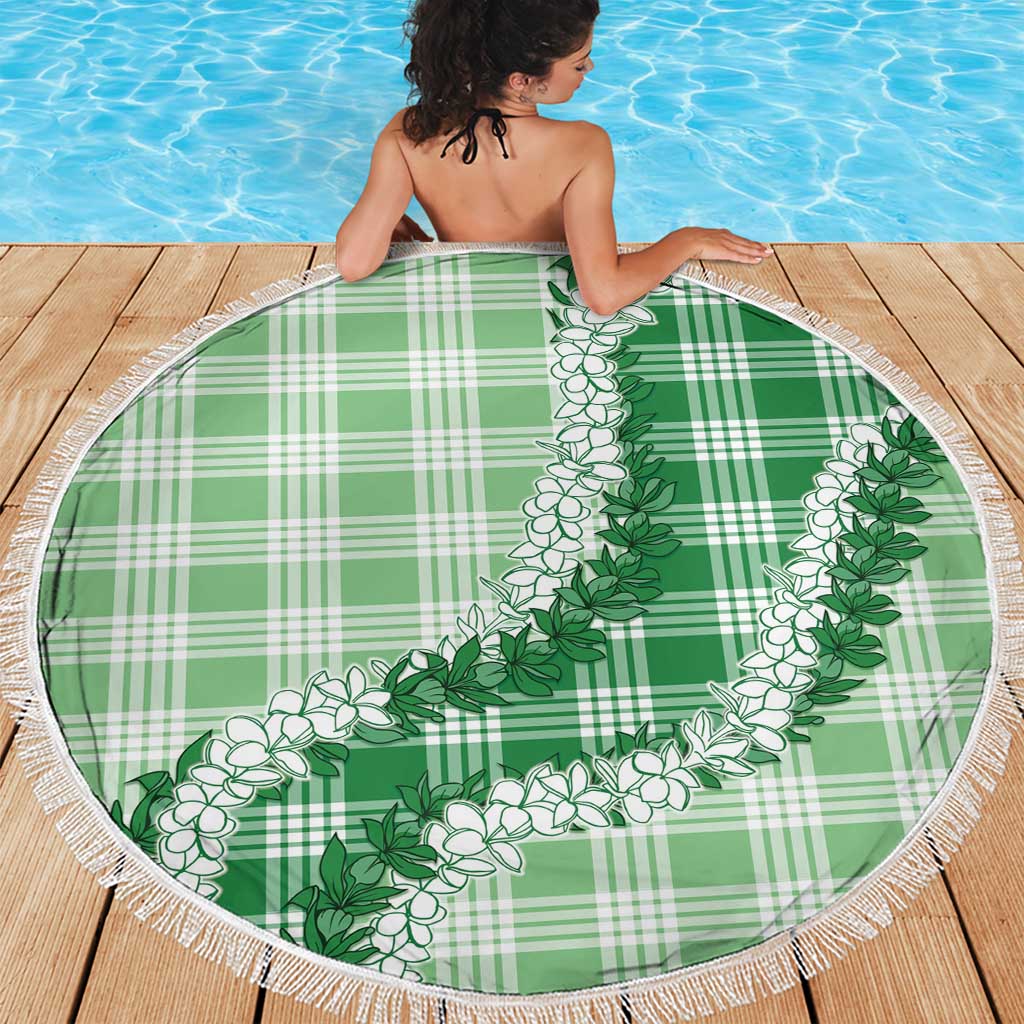 Green Hawaii Palaka Beach Blanket Hawaiian Honohono Lei