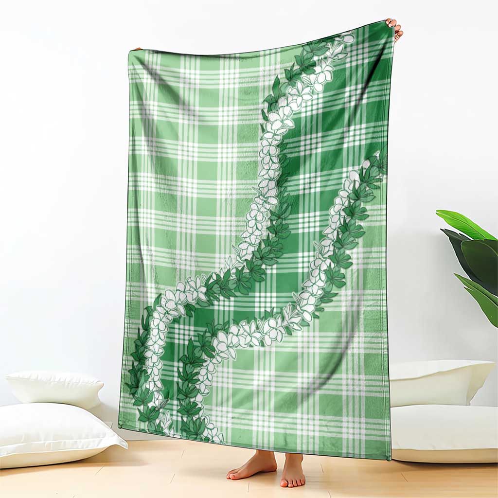 Green Hawaii Palaka Blanket Hawaiian Honohono Lei