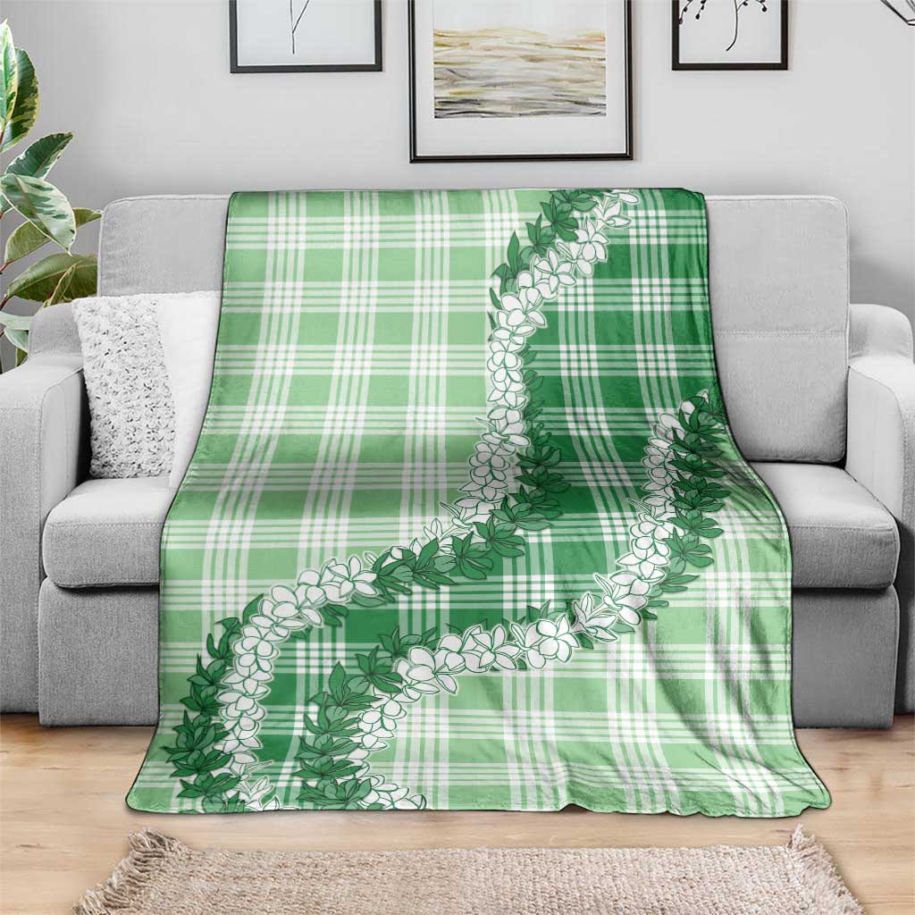 Green Hawaii Palaka Blanket Hawaiian Honohono Lei
