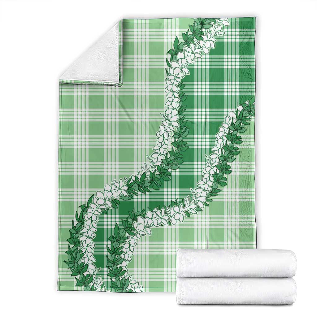 Green Hawaii Palaka Blanket Hawaiian Honohono Lei