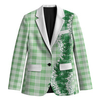 Green Hawaii Palaka Blazer Hawaiian Honohono Lei