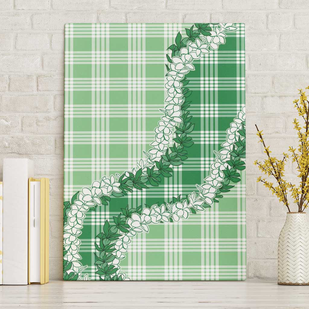 Green Hawaii Palaka Canvas Wall Art Hawaiian Honohono Lei