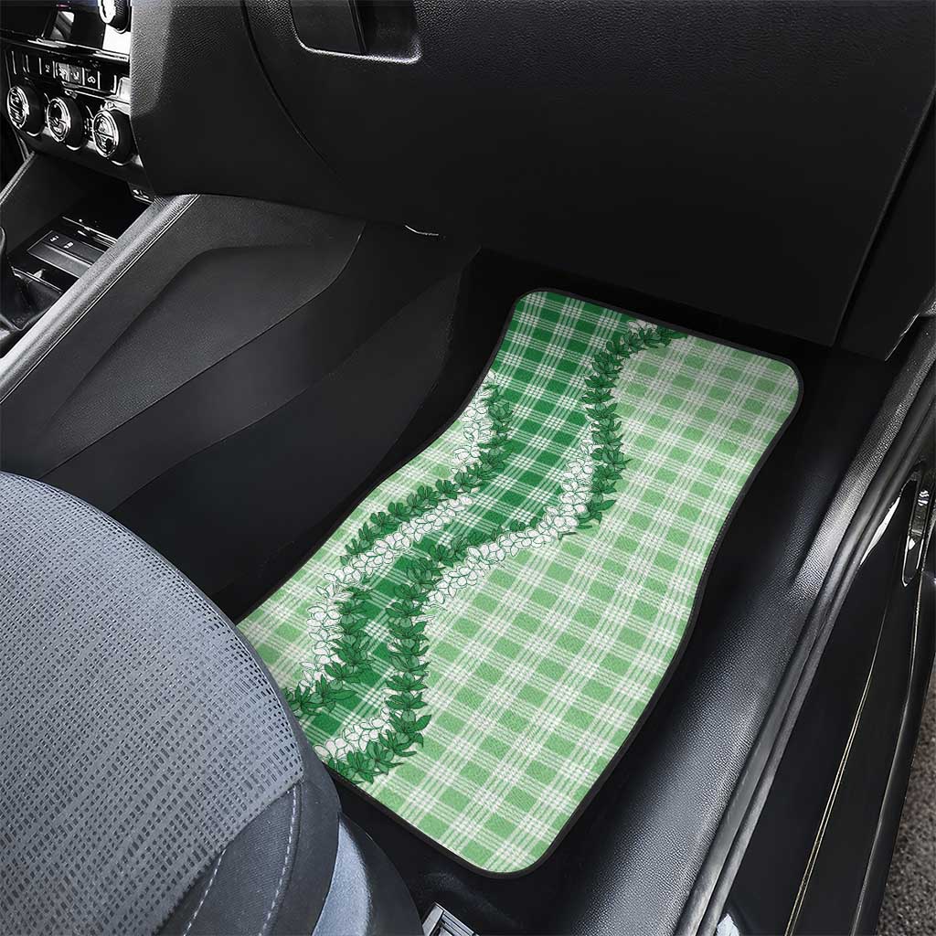Green Hawaii Palaka Car Mats Hawaiian Honohono Lei