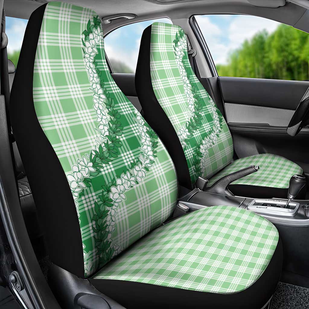 Green Hawaii Palaka Car Seat Cover Hawaiian Honohono Lei