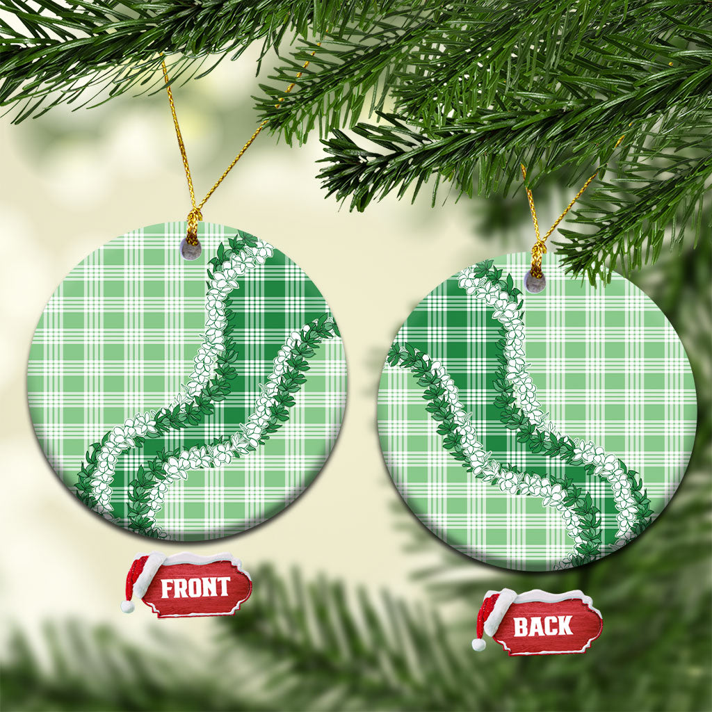 Green Hawaii Palaka Ceramic Ornament Hawaiian Honohono Lei LT05 Circle Green - Polynesian Pride