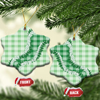 Green Hawaii Palaka Ceramic Ornament Hawaiian Honohono Lei LT05 Snow Flake Green - Polynesian Pride